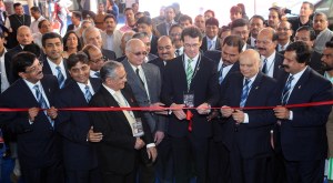 D: Mr.  Sean Gilbertson, the Executive Director of the Gemfields cutting the ribbon today at the inaugural session. He was the Chief Guest of the event.